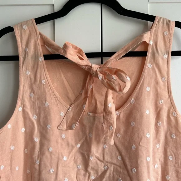 LOFT Peach Polka Dot Sun Dress with Bow - Picture 9 of 16